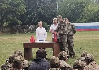 Занятия по пожарной безопасности для курсантов военно-исторических сборов «Армата»